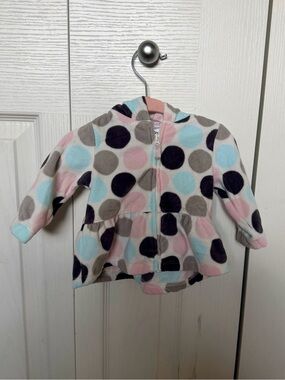 Carter's Pastel Polka Dot Fleece Zip Hooded Jacket